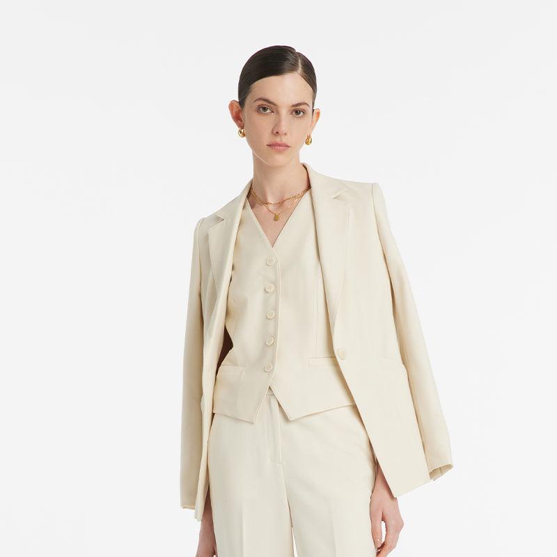 Worsted Wool Single-Breasted Women Vest
