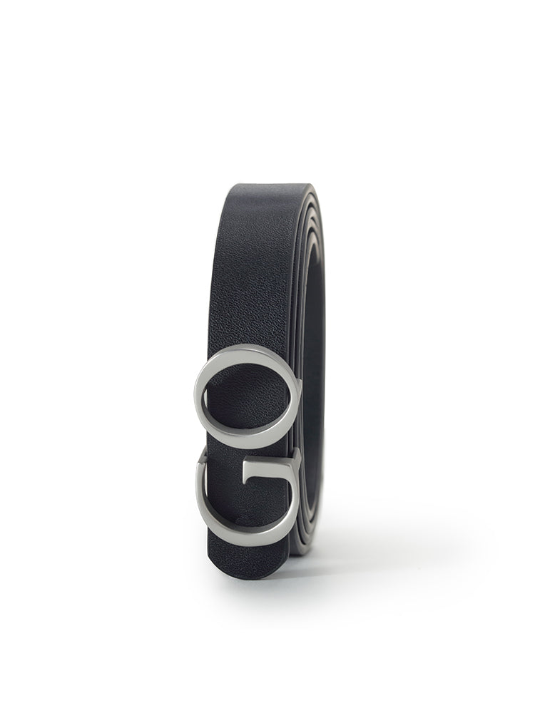 GO Letter Middle Size Women Leather Belt GOELIA