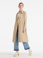 22 Momme Mulberry Silk Wrapped Women Trench Coat With Belt GOELIA