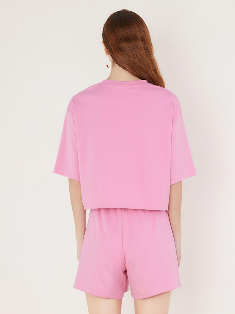 Pink Short Sleeve Two-Piece Set GOELIA