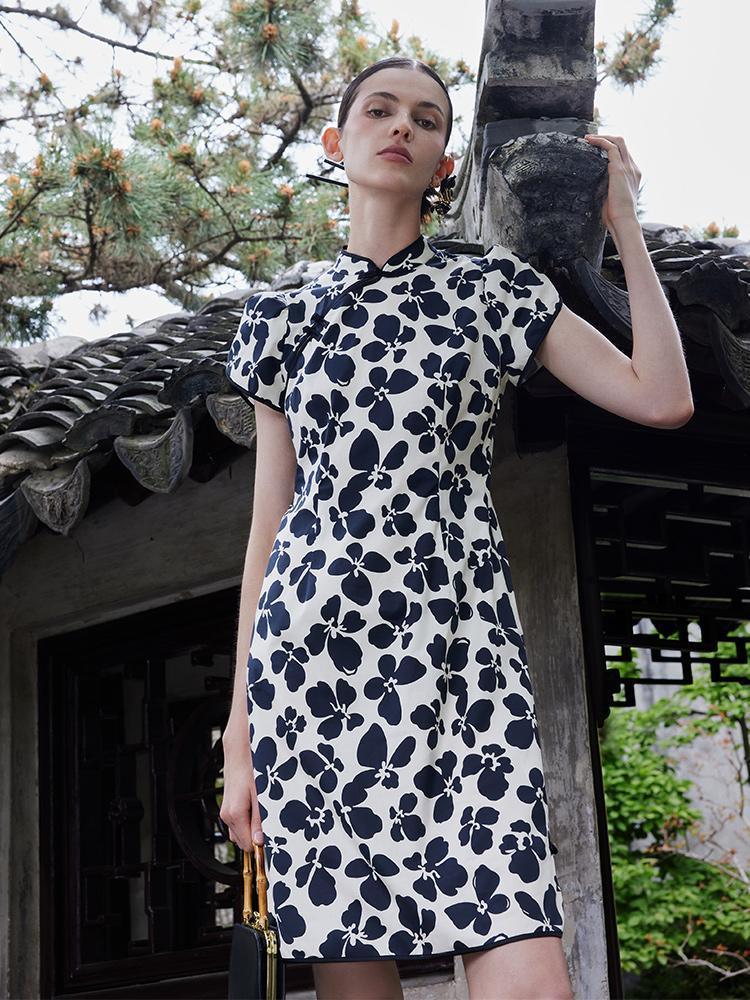 Floral Cheongsam Dress GOELIA