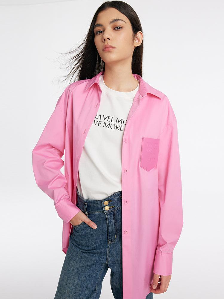 Pink Oversized Women Shirt Test GOELIA