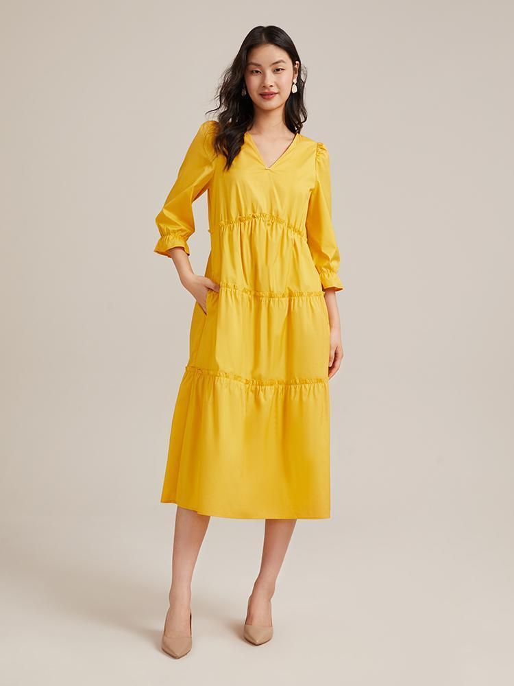 Bowknot V-neck Dress Lijunbo Test GOELIA