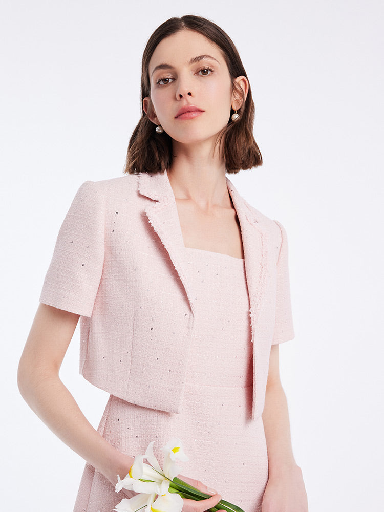 Two-piece Set Crop Blazer And Vest Dress GOELIA