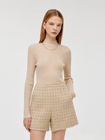 Sequins Sheath Mock Neck Women Sweater GOELIA