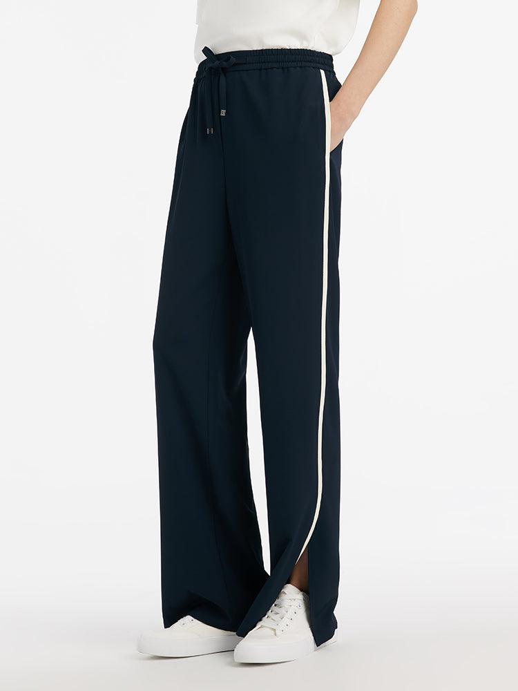 Contrast Full Length Straight Pants GOELIA