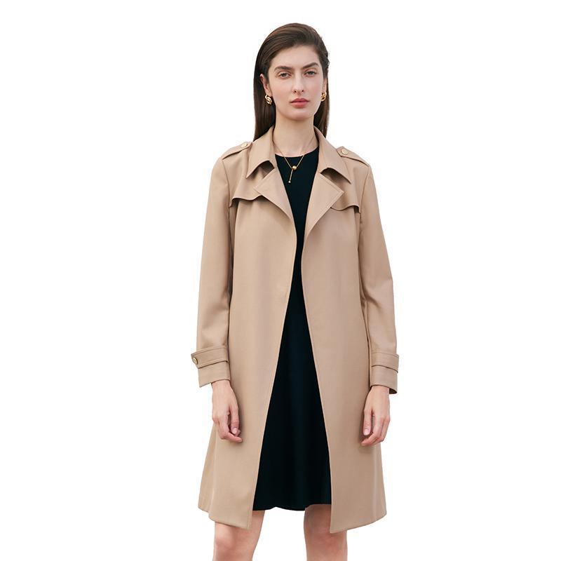 Worsted Wool Trench Coat With Belt GOELIA