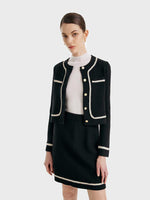 Knitted Tweed Jacket And Skirt Two-Piece Suit New GOELIA