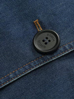 Denim Lapel Women Trench Coat With Belt GOELIA