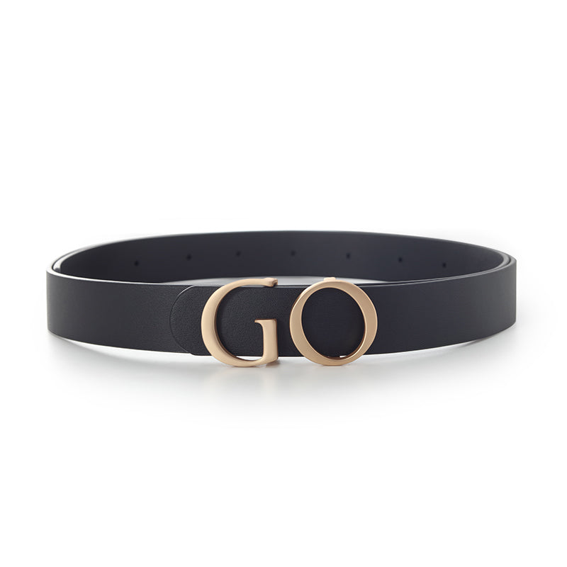 GO Letter Middle Size Women Leather Belt GOELIA