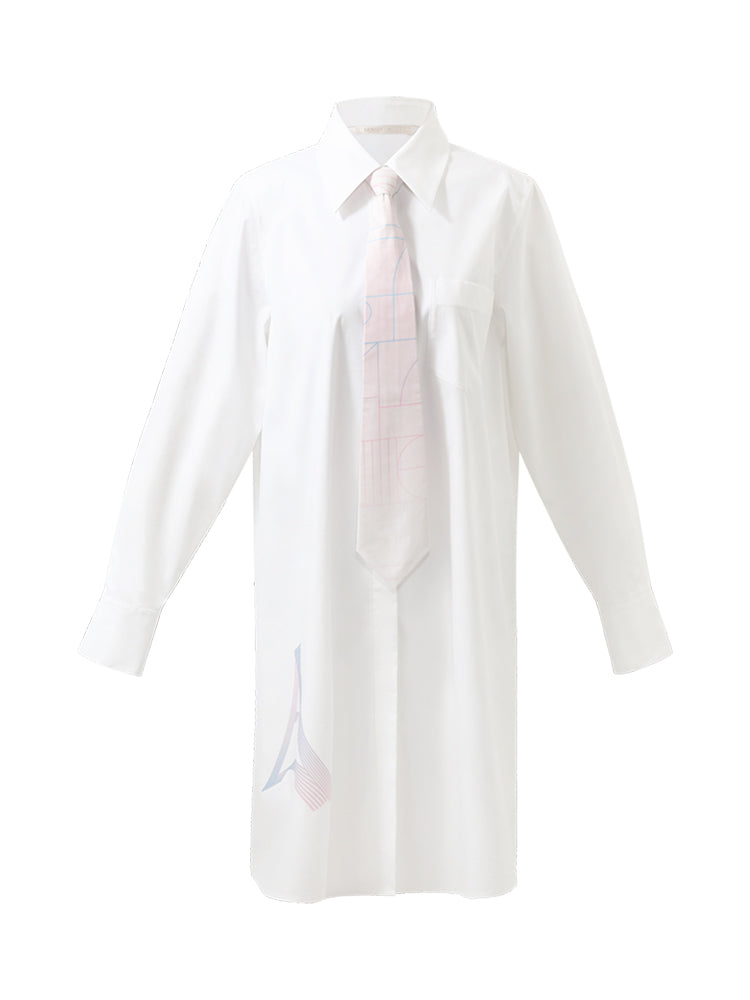 GOELIA X CHRISTINE PHUNG Shirt Dress With Necktie GOELIA