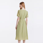 Diacetate Gathered Waist Dress GOELIA