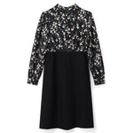 16.5 Momme Silk Floral Print Patchwork Dress GOELIA