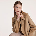Mulberry Silk Wool Double-Faced Coat GOELIA