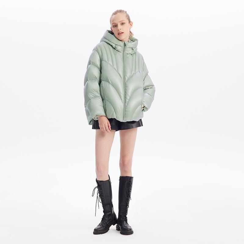 Green Goose Down Crop Puffer GOELIA