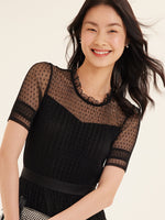 Short Sleeve Mesh Layered Dress Test Test GOELIA