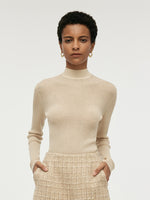 Sequins Sheath Mock Neck Women Sweater GOELIA