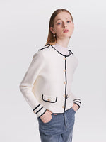 Contrast Soft Woolen Cardigan Test Test GOELIA