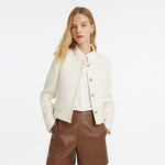 Wool Blend Small Fragrant Standing Collar Jacket GOELIA
