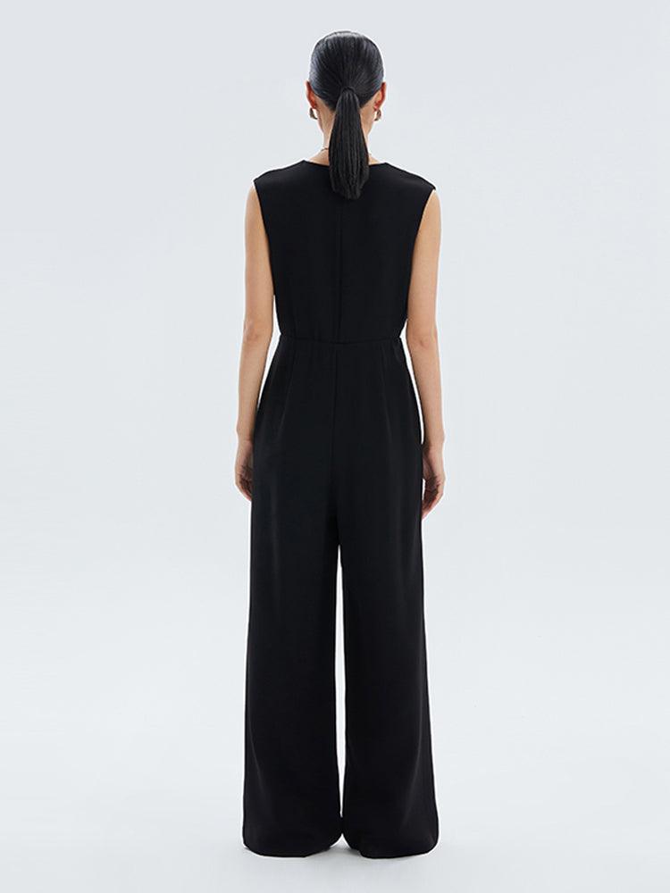 Acetate V-Neck Jumpsuit GOELIA