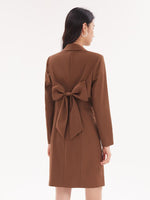 Detachable Bowknot Blazer And Midi Work Dress Two-Piece Suit GOELIA