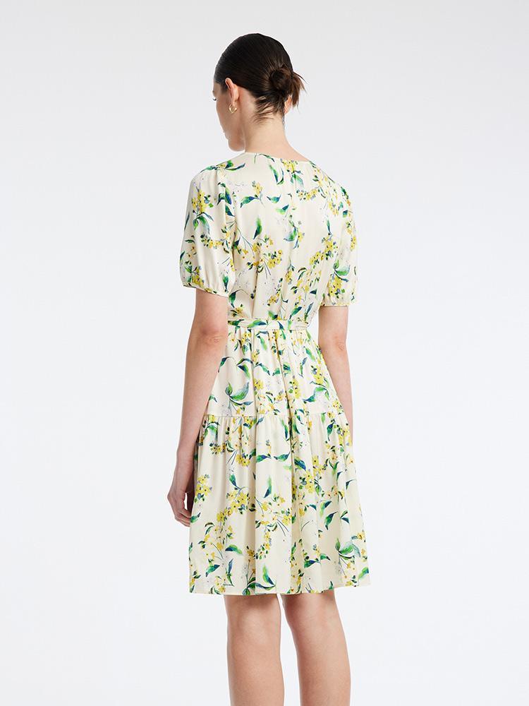 19 Momme Silk Floral Dress GOELIA