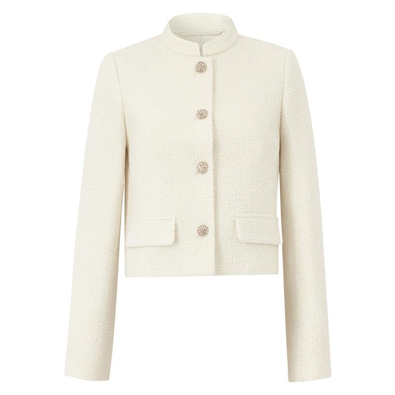 Wool Blend Small Fragrant Standing Collar Jacket GOELIA