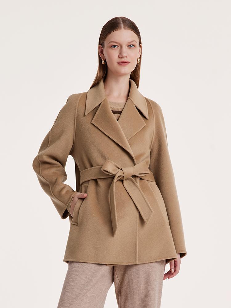 Mulberry Silk Wool Double-Faced Coat GOELIA