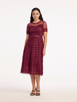 Short Sleeve Mesh Layered Dress Test Test GOELIA