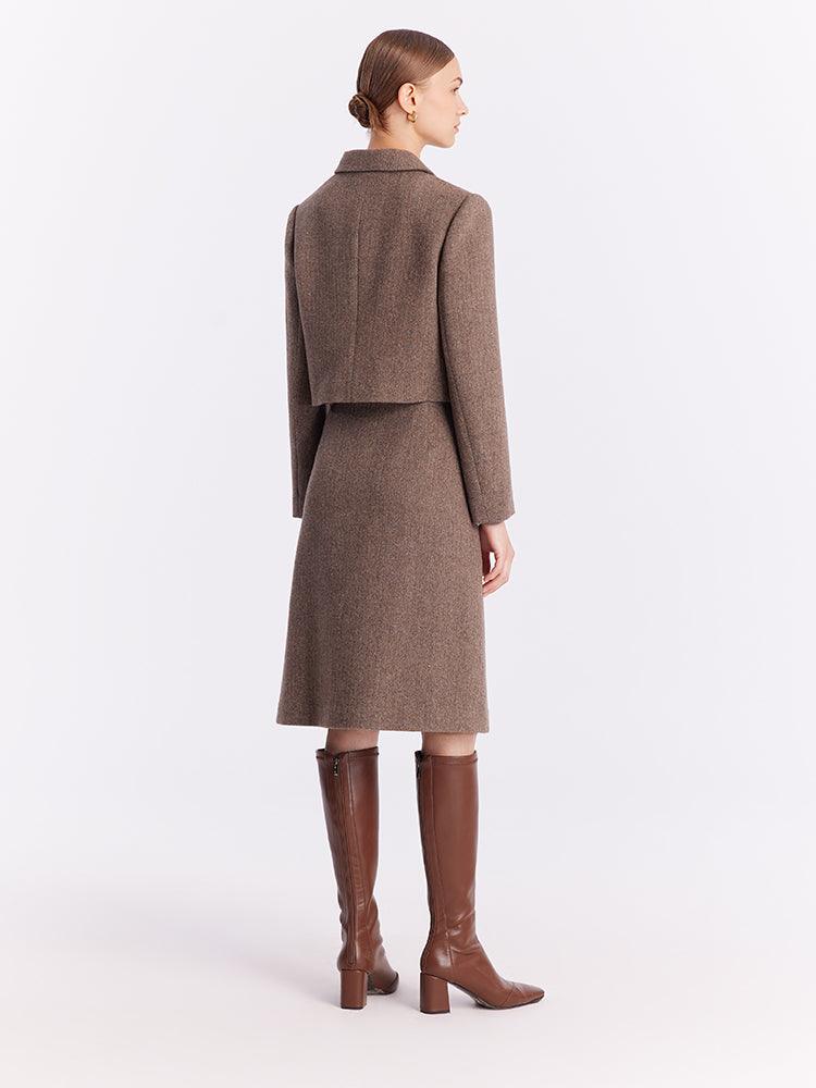 Washable Wool Jacket+Skirt+Wool Sweater GOELIA