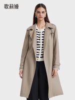Worsted Wool Trench Coat With Belt GOELIA