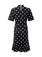 Rose Print Wrapped Ruffle Women Mini Dress GOELIA