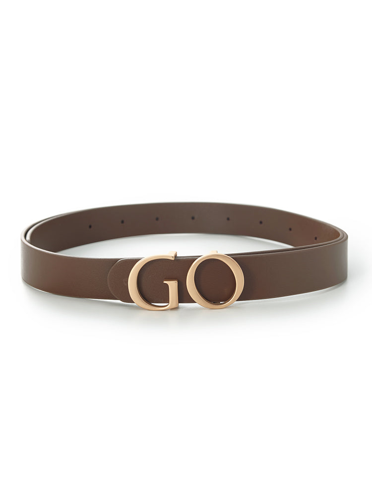 GO Letter Middle Size Women Leather Belt GOELIA