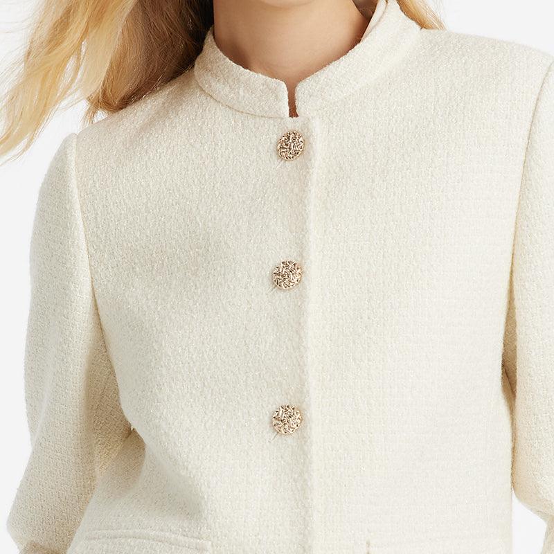 Wool Blend Small Fragrant Standing Collar Jacket GOELIA