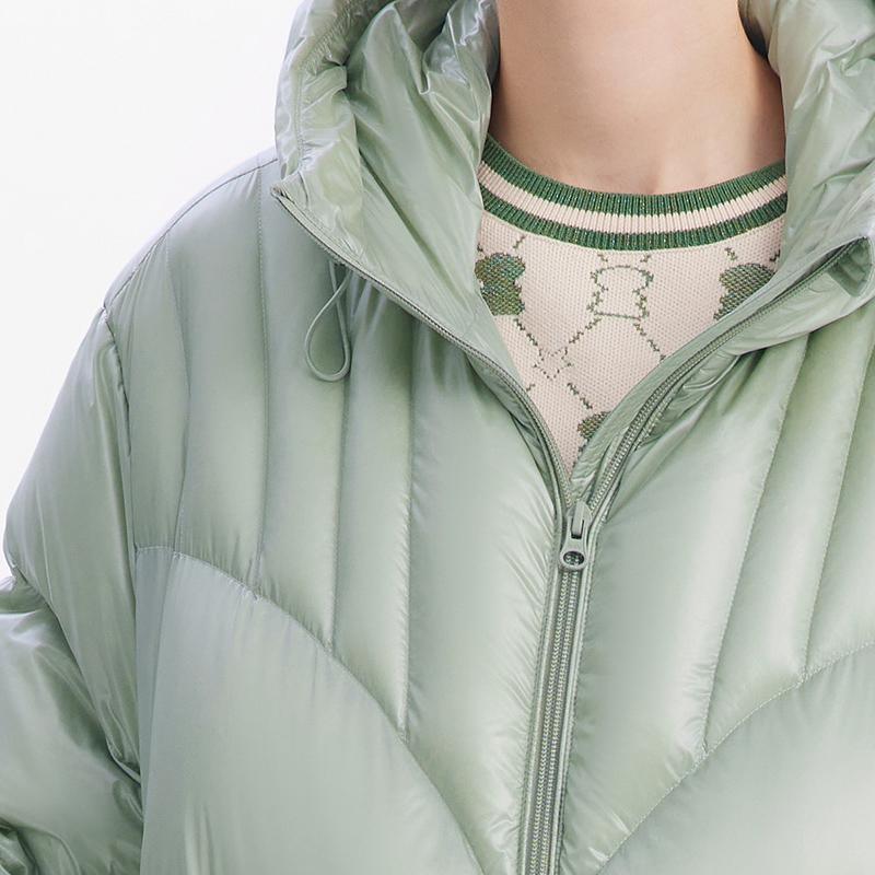 Green Goose Down Crop Puffer GOELIA