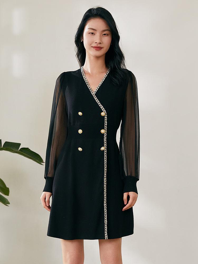 Woolen Patchwork Dress