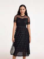 Short Sleeve Mesh Layered Dress Test Test GOELIA