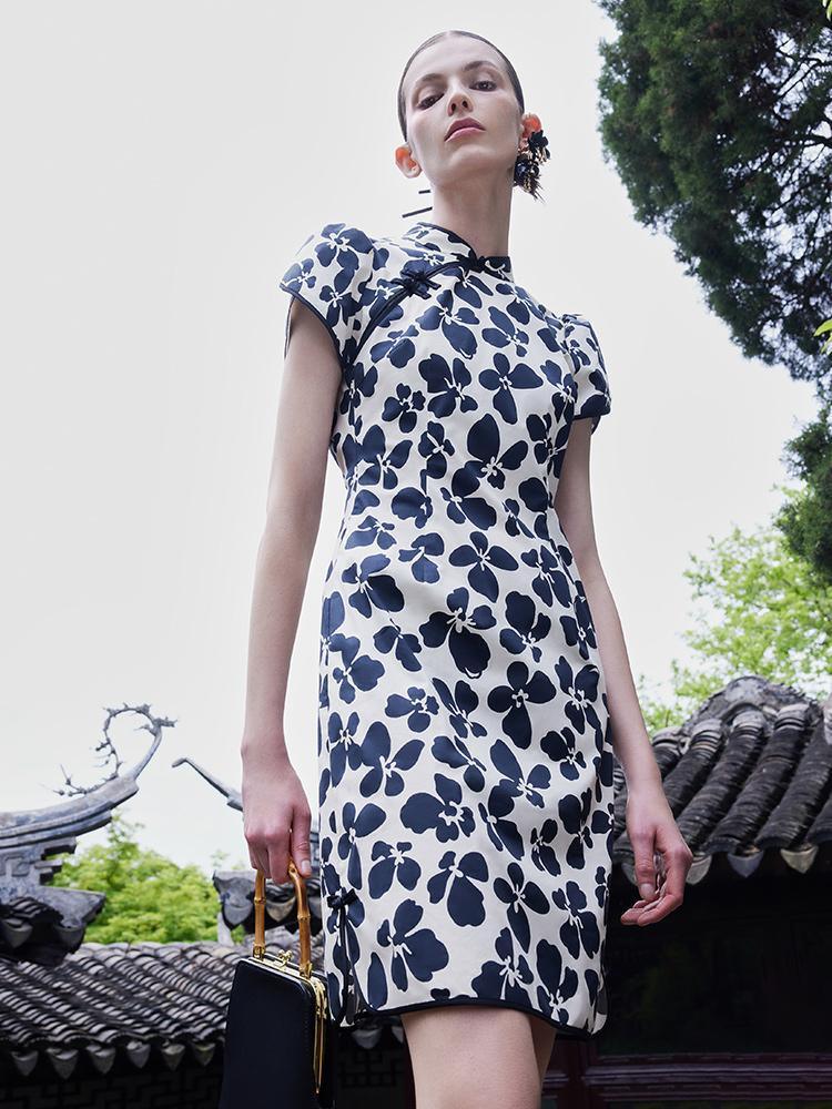 Floral Cheongsam Dress GOELIA