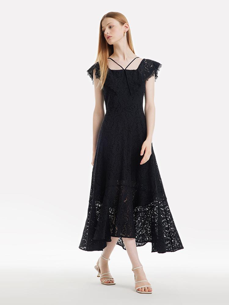 Hollow Lace Midi Dress GOELIA