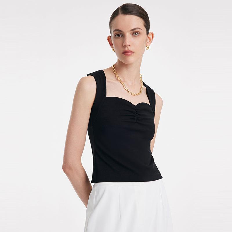 Camisole tricotée avec coussinets de soutien-gorge amovibles 