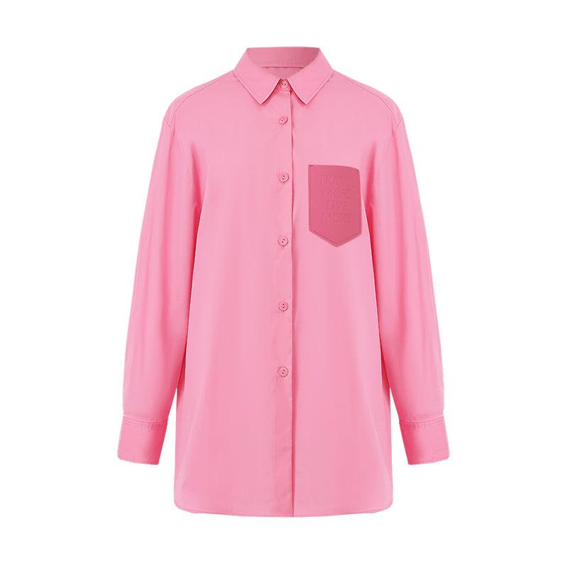 Pink Oversized Women Shirt Test GOELIA