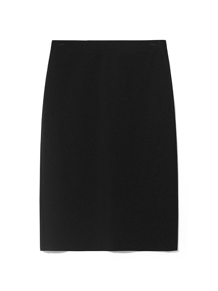 Black Stretchy Fleece Seamless Skirt GOELIA