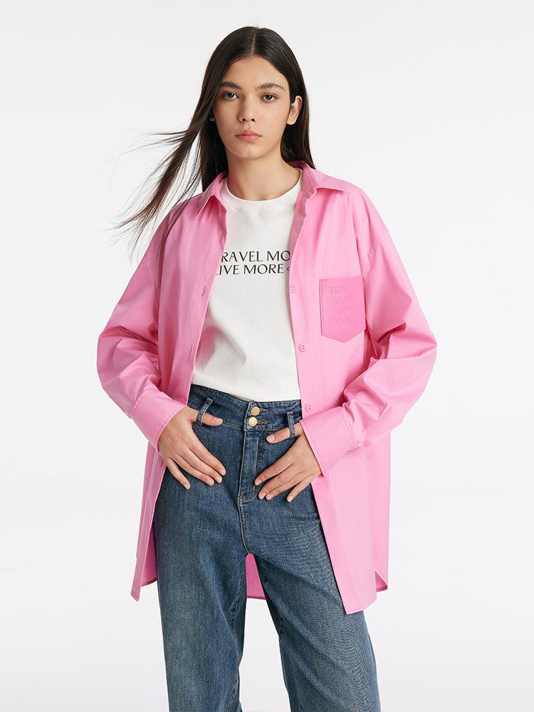 Pink Oversized Women Shirt Test GOELIA