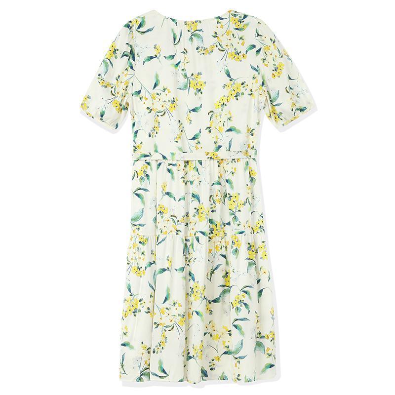 19 Momme Silk Floral Dress GOELIA