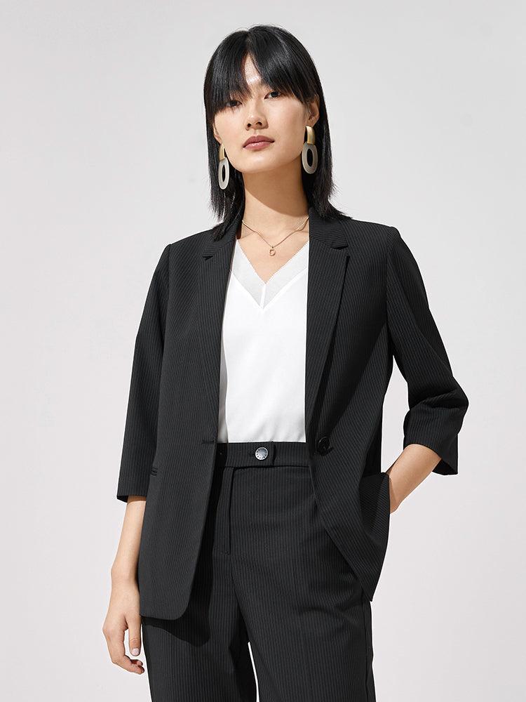 Black-Grey Stripe Blazer GOELIA