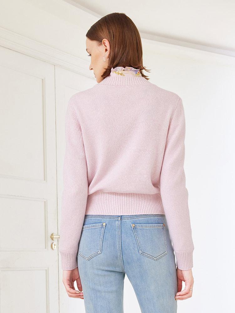 Pink Woolen Cardigan GOELIA