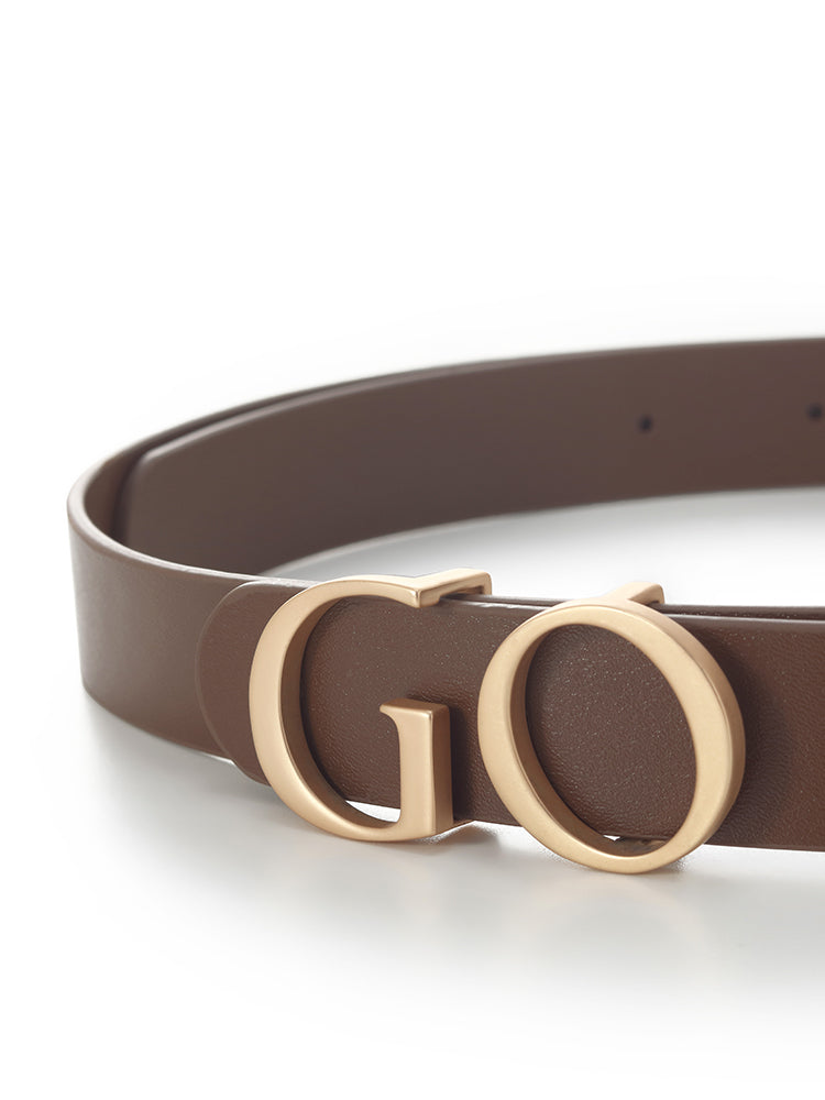 GO Letter Middle Size Women Leather Belt GOELIA