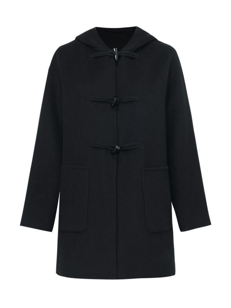 Tencel Woolen Horn Button Double Face Coat GOELIA