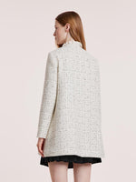 Mid-Length Tweed Coat With Bowknot And Belt GOELIA