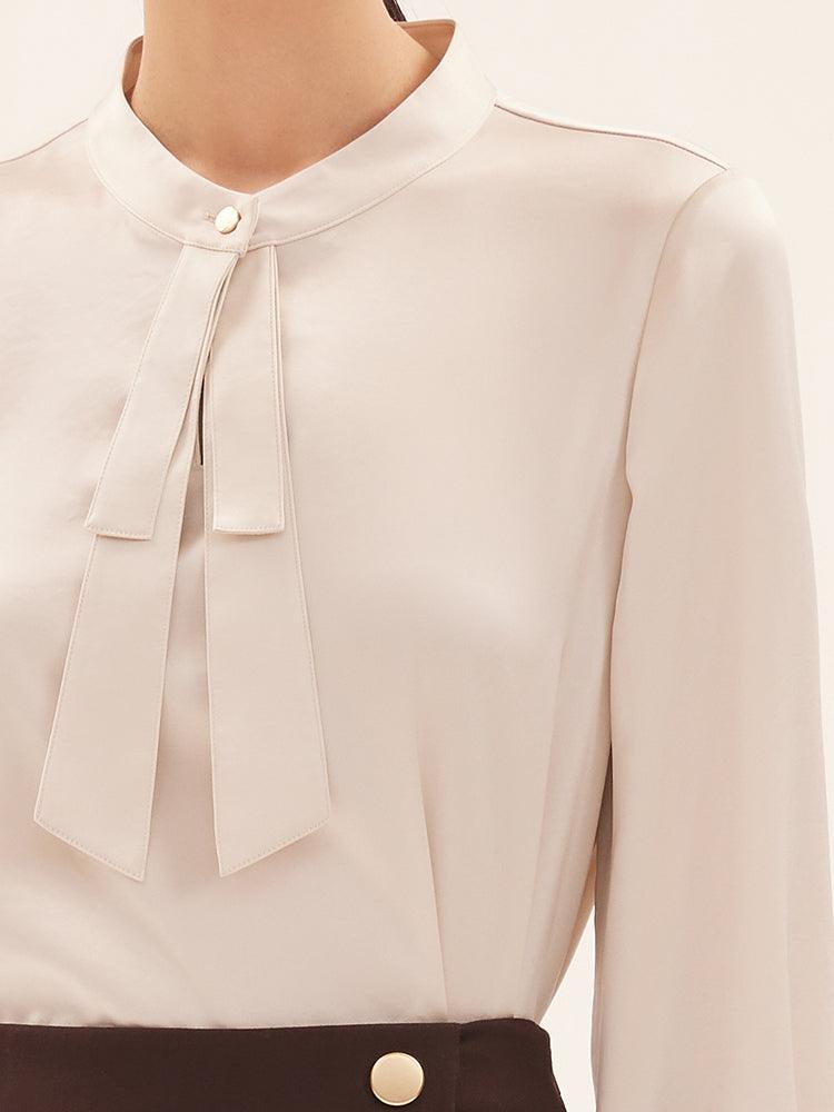 One Button Triacetate Woven Blouse GOELIA